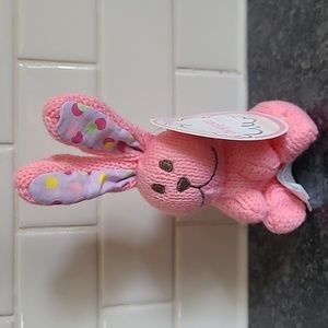 2007 Starbuck's Stuffed Pink Knit Bunny